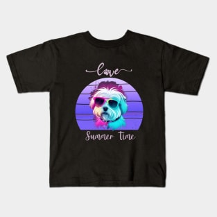 Cool Maltese Sunglasses Love Summer Time Kids T-Shirt